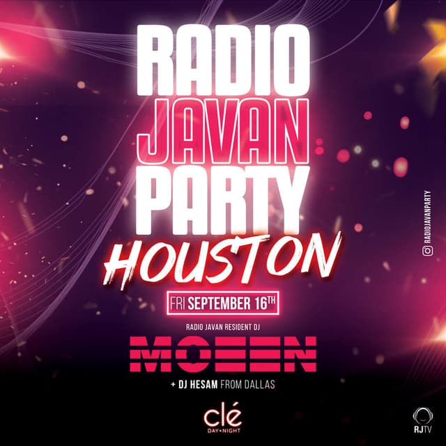 Radio Javan Party Houston event · Fri, September 16, 2022 · Cle Night ...