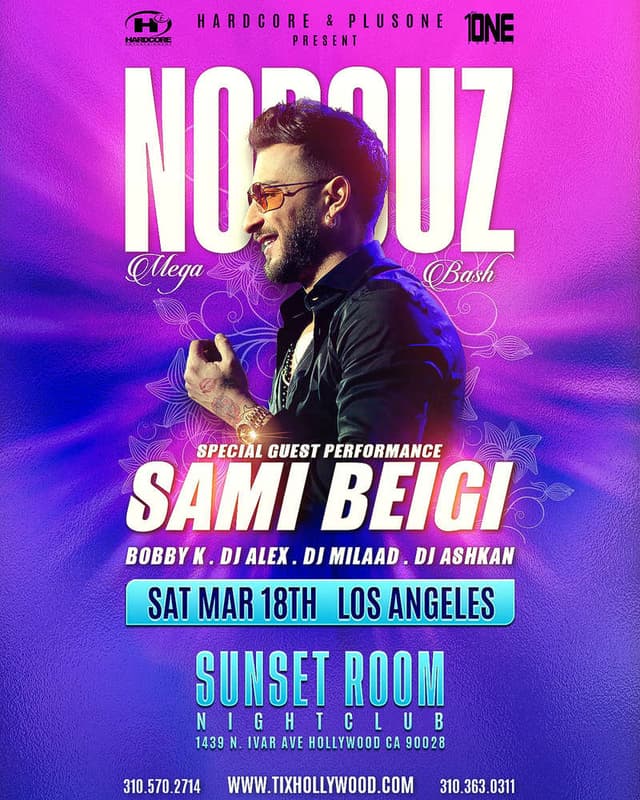 Norouz Mega Bash in Los Angeles with SAMI BEIGI