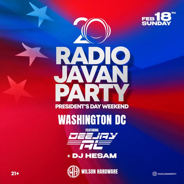 Radio Javan Party in Washington DC President's Day Weekend