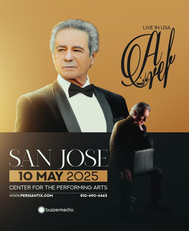 Aref Live in San Jose event · Sat, May 10, 2025 · Center For The ...